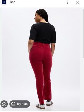 GAP Vintage Slim High Rise Red Velvet Jeans Size 25